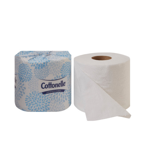 Toilet Tissue Kleenex Cottonelle Professional White 2-Ply Standard Size Cored Roll 451 Sheets 4 x 4 Inch 17713 Case of 60