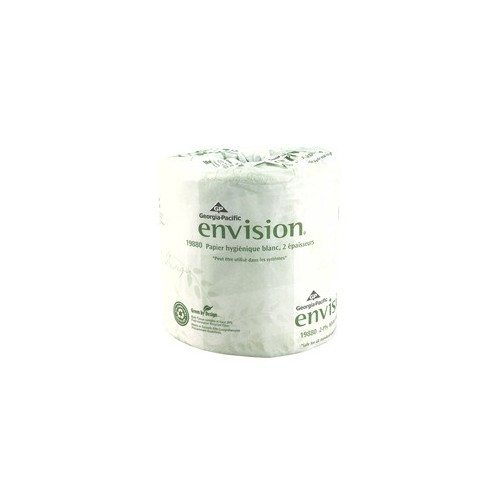 Toilet Tissue envision White 2-Ply Standard Size Cored Roll 550 Sheets 4 x 4-1/20 Inch 19880/01 Case of 80