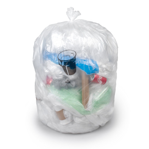 Colonial Bag Trash Bag 30 gal. 0.45 mil 30 X 36 Inch Clear Medium Duty X-Seal Bottom Flat Pack, CXC36M, Case of 250