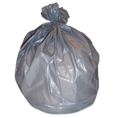 Right Sack System Trash Bag 56 gal. 1.6 mil 44 X 55 Inch Gray Gusset Seal Bottom Flat Pack, HERH56G, Case of 100