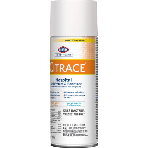 Clorox Healthcare Citrace Hospital Surface Disinfectant / Sanitizer Alcohol Based Aerosol Spray Liquid 14 oz. Can Citrus Scent NonSterile, 49100, Case of 12