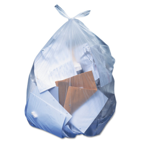 Heritage Trash Bag 56 gal. 1.1 mil 43 X 47 Inch Clear Super Heavy Duty Star Seal Bottom Flat Pack, HERH8647SC, Case of 100