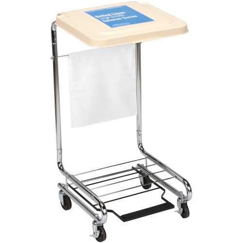 McKesson Hamper Stand Soiled Linen Rectangular Opening 30 to 33 gal. Capacity Foot Pedal Self-Closing Lid, 03-159100, Pack of 1