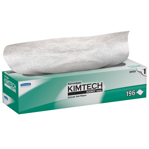 Kimtech Science Kimwipes Delicate Task Wipe Light Duty 196 Count Dispenser Box 11-1/5 X 12-3/10 Inch NonSterile Disposable, 34133, Box of 196