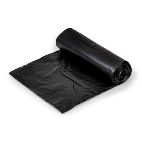 Trash Bag Colonial Bag HDPE Medium Duty Black 15 gal. 8 Mic. 24 X 33 Inch Twist Tie X-Seal Bottom Coreless Roll HCR33MB Case/1000 HCR33MB COLONIAL BAG CORPORATION 915311_CS