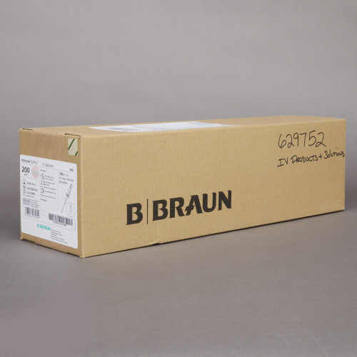 Introcan Safety Peripheral IV Catheter 20 Gauge 1 Inch Polyurethane Straight Hub Non Blood Control Passive Safety, 4251652-02, Pack of 1