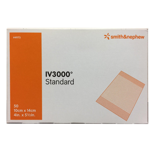 IV3000 Catheter Securement Dressing Film 4 X 5 Inch Sterile, 4973, Case of 200