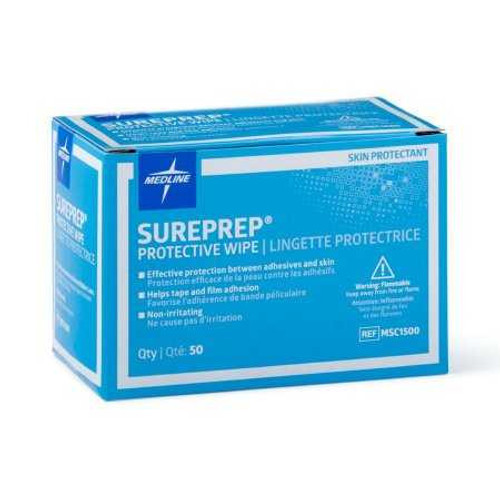 Skin Barrier Wipe Sureprep® 40 to 80% Strength Isopropyl Alcohol Individual Packet NonSterile MSC1500 Box of 50 MSC1500 Sureprep® 416273_BX