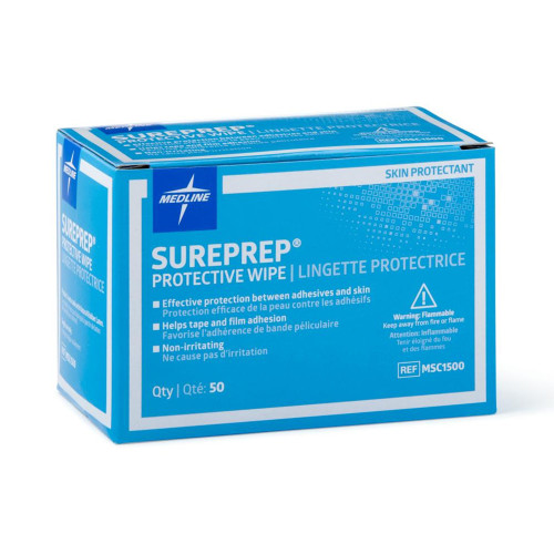 Sureprep Skin Barrier Wipe 40 to 80% Strength Isopropyl Alcohol Individual Packet NonSterile, MSC1500, Box of 50