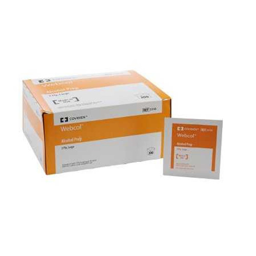Alcohol Prep Pad Webcol Isopropyl Alcohol 70% Individual Packet Large Sterile 5110 Box/200 KENDALL HEALTHCARE PROD INC. 188596_CT Alcohol Prep Pad Webcol Isopropyl Alcohol 70% Individual Packet Large Sterile 5110 Box/200 KENDALL HEALTHCARE PROD INC. 188596_CT