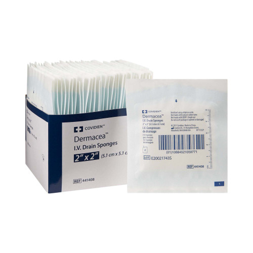 Dermacea I.V. Sponge 2 X 2 Inch 6-Ply Sterile 2 per Pack, 441408, Box of 35