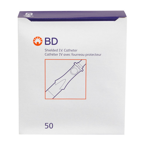 Insyte Autoguard Peripheral IV Catheter 18 Gauge 1.16 Inch BD Vialon Straight Hub Non Blood Control Push Button Safety, 381444, Pack of 1