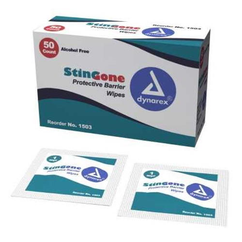 Skin Barrier Wipe StinGone Polyaminopropyl Biguanide 20% Individual Packet NonSterile 1503 Box/50 1503 DYNAREX CORP. 770594_BX