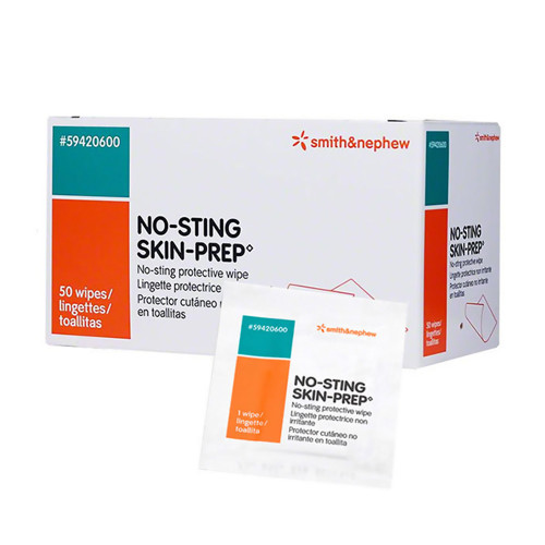 No-Sting Skin-Prep Skin Barrier Wipe 75 to 100% Strength Hexamethyldisiloxane / Acrylate Copolymer Individual Packet Sterile, 59420600, Case of 1000