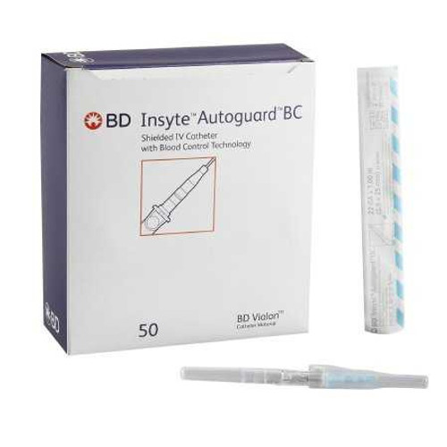 Peripheral IV Catheter Insyte Autoguard BC 22 Gauge 1 Inch Button Retracting Needle 382523 Box/50 382523 BECTON-DICKINSON 777592_BX Peripheral IV Catheter Insyte Autoguard BC 22 Gauge 1 Inch Button Retracting Needle 382523 Box/50 382523 BECTON-DICKINSON 777592_BX
