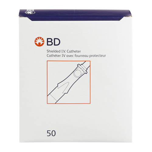 Insyte Autoguard Peripheral IV Catheter 24 Gauge 3/4 Inch BD Vialon Straight Hub Non Blood Control Push Button Safety, 381412, Case of 200