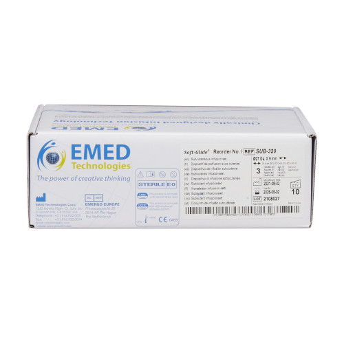 Sub-Q Subcutaneous Infusion Set 27 Gauge X 3 9 mm 36 Inch Tubing Without Port, SUB-320, Box of 10