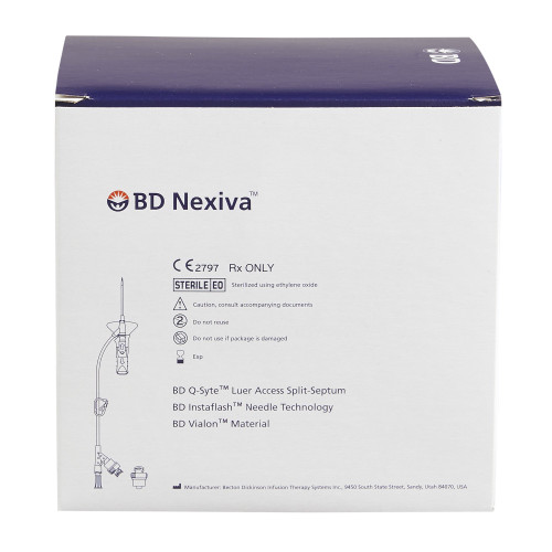 Nexiva Closed IV Catheter 18 Gauge 1-1/4 Inch Vialon Biomaterial Winged Hub Blood Control, 383539, Pack of 1