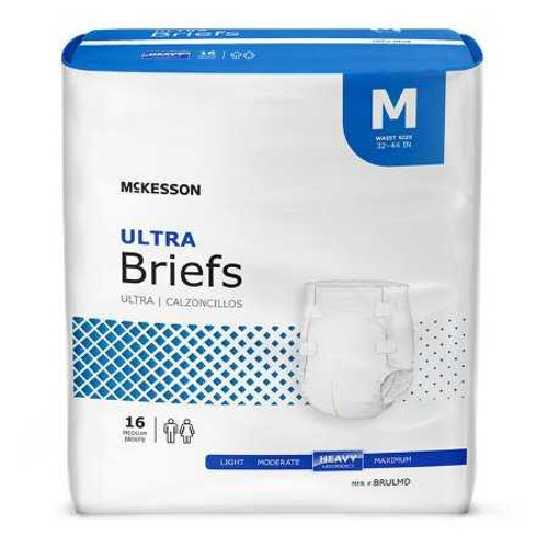 Adult Incontinent Brief McKesson Ultra Tab Closure Medium Disposable Heavy Absorbency BRULMD Case/6 BRULMD MCK BRAND 800832_CS
