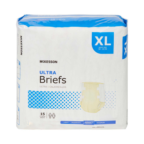 Adult Incontinent Brief McKesson Ultra Tab Closure X-Large Disposable Heavy Absorbency BRULXL Bag/1 BRULXL MCK BRAND 800833_BG