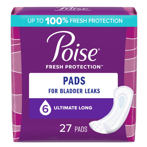 Poise Fresh Protection Bladder Control Pad 15.9 Inch Length Heavy Absorbency Sodium Polyacrylate Core One Size Fits Most, 33593, Case of 108