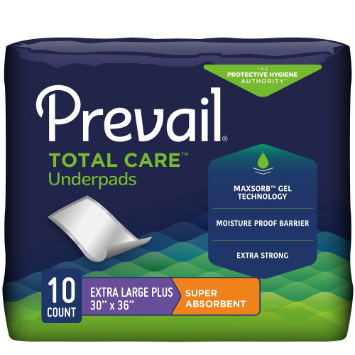 Prevail Total Care Disposable Underpad 30 X 36 Inch Polymer Heavy Absorbency, PV-410, Case of 40