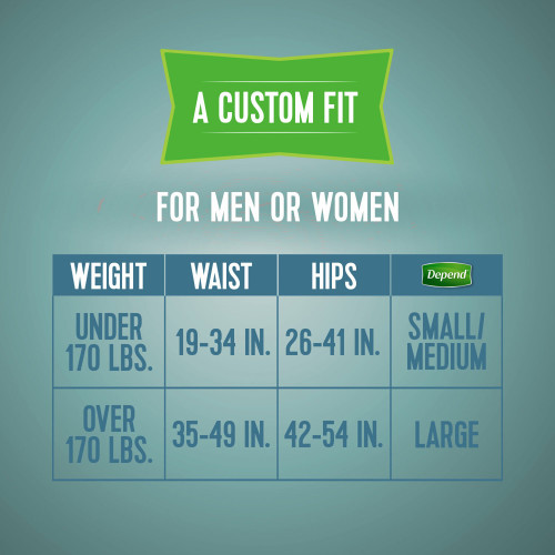 Depend Incontinence Brief Adult Large Unisex Disposable Heavy Absorbency, 35458, Pack of 16