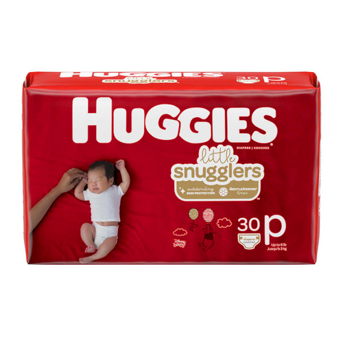 Unisex Baby Diaper Huggies Little Snugglers Preemie, Heavy Absorbency 67330 Box of 30