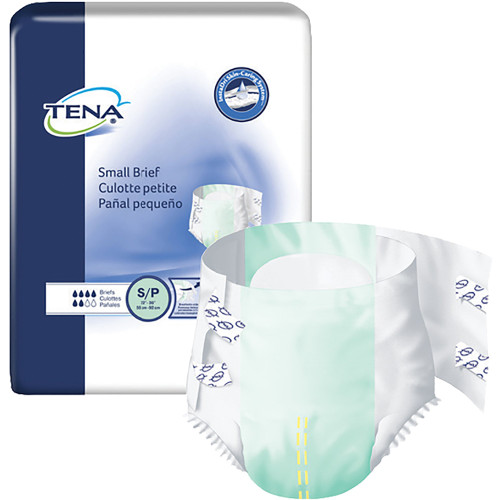 TENA Small Brief Incontinence Brief Adult Small Unisex Disposable Moderate Absorbency, 66100, Case of 96