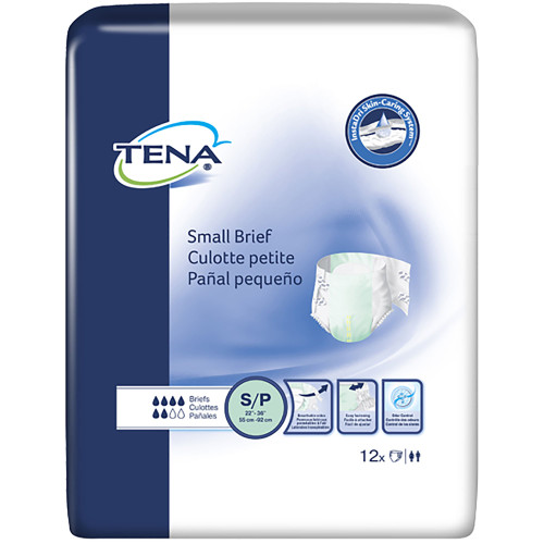 TENA Small Brief Incontinence Brief Adult Small Unisex Disposable Moderate Absorbency, 66100, Case of 96
