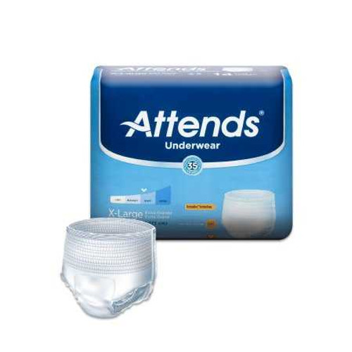 Unisex Adult Absorbent Underwear Attends® Pull On with Tear Away Seams X-Large Disposable Heavy Absorbency AP0740 Case of 4 AP0740 Attends® 522095_CS