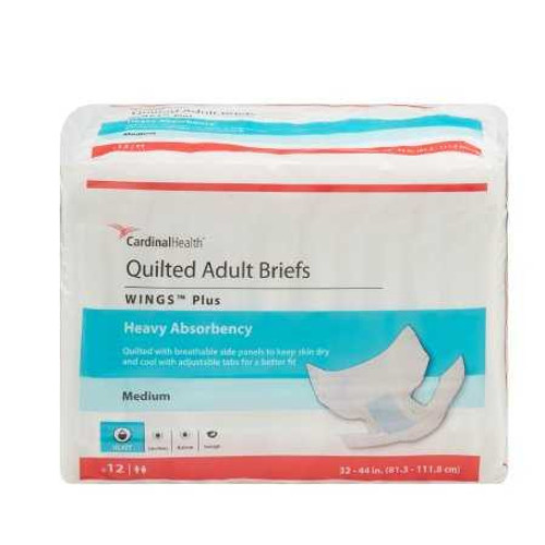 Unisex Adult Incontinence Brief Wings™ Medium Disposable Heavy Absorbency 66033 Bag of 1 66033 Wings™ 630819_BG