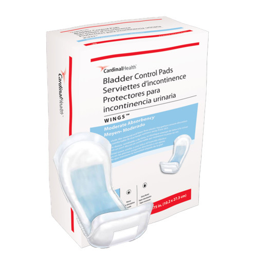 Wings Bladder Control Pad 4 X 10-3/4 Inch Moderate Absorbency Polymer Core One Size Fits Most, 1110B, Case of 120