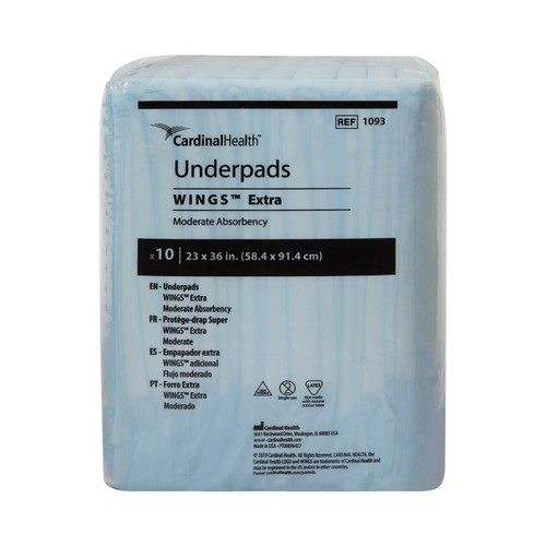 Underpad DURASORB 23 X 36 Inch Disposable Fluff Moderate Absorbency 1093 BG/10 1093 KENDALL HEALTHCARE PROD INC. 605058_BG