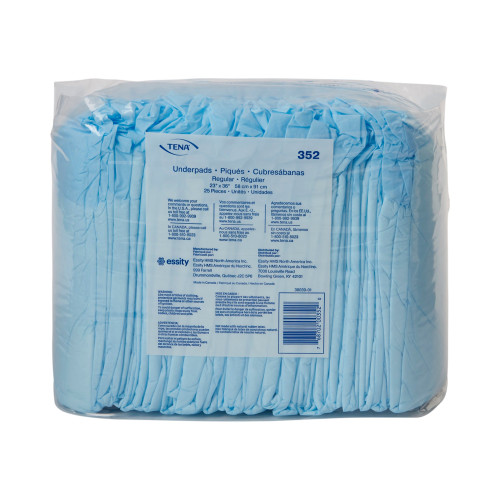TENA Regular Disposable Underpad 23 X 36 Inch Fluff Light Absorbency, 352, Case of 150
