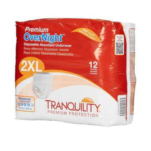 Adult Absorbent Underwear Tranquility Premium OverNight Pull On 2X-Large Disposable Heavy Absorbency 2118 Case/48 2118 PRINCIPAL BUSINESS ENT., INC. 813408_CS
