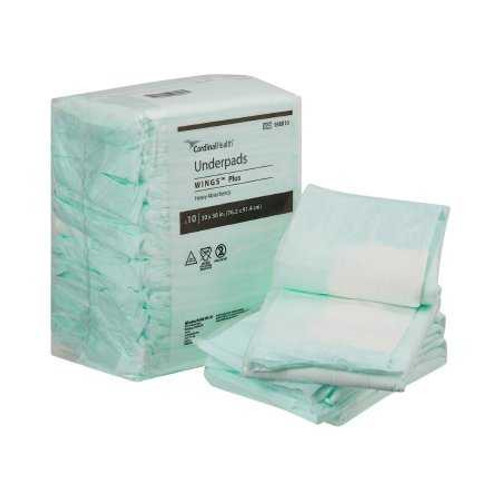 Underpad Wings Plus 30 X 36 Inch Disposable Fluff / Polymer Heavy Absorbency 958B10 Bag/1 958B10 KENDALL HEALTHCARE PROD INC. 188192_BG
