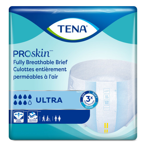 TENA ProSkin Ultra Incontinence Brief Adult Large Unisex Disposable Heavy Absorbency, 67300, Bag of 1