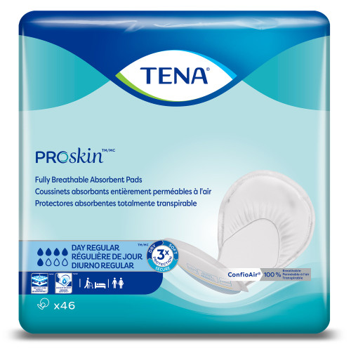 TENA ProSkin Day Regular Incontinence Liner 24 Inch Length Moderate Absorbency Dry-Fast Core One Size Fits Most, 62418, Pack of 46