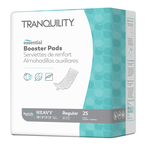 Tranquility Essential Booster Pad 4-1/4 X 12 Inch Heavy Absorbency Super Absorbent Core Regular, 2760, Pack of 1