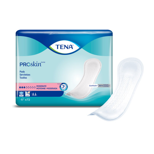 TENA ProSkin Moderate Bladder Control Pad 11 Inch Length Moderate Absorbency Dry-Fast Core One Size Fits Most, 41309, Case of 216