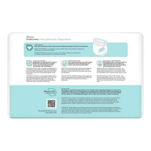 Tranquility Essential Absorbent Underwear Pull On with Tear Away Seams Adult Medium Unisex Disposable Heavy Absorbency, 2605, Bag of 20