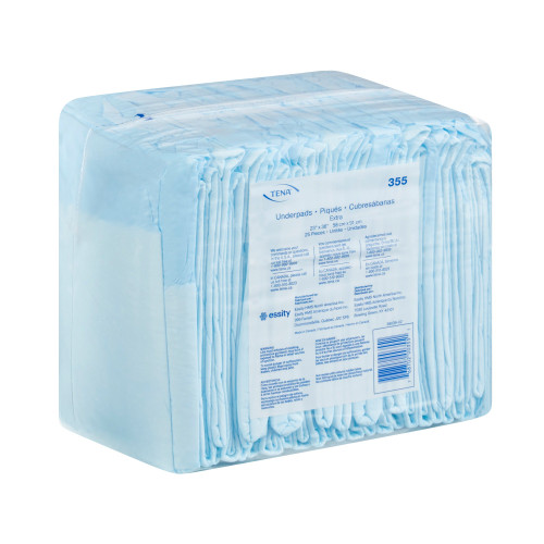 TENA Extra Disposable Underpad 23 X 36 Inch Polymer Light Absorbency, 355, Bag of 25