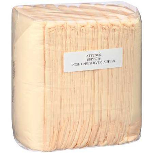 Disposable Underpad Attends® Care Night Preserver® 23 x 36 Inch Cellulose / Polymer Heavy Absorbency UFPP-236 Case of 150 UFPP-236 Attends® Care Night Preserver® 747337_CS