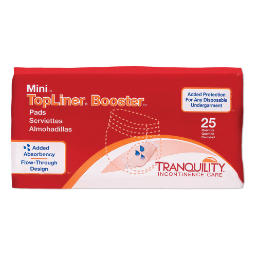 Tranquility TopLiner Booster Pad 2-3/4 X 10-1/2 Inch Heavy Absorbency Super Absorbent Core Mini, 2072, Case of 8