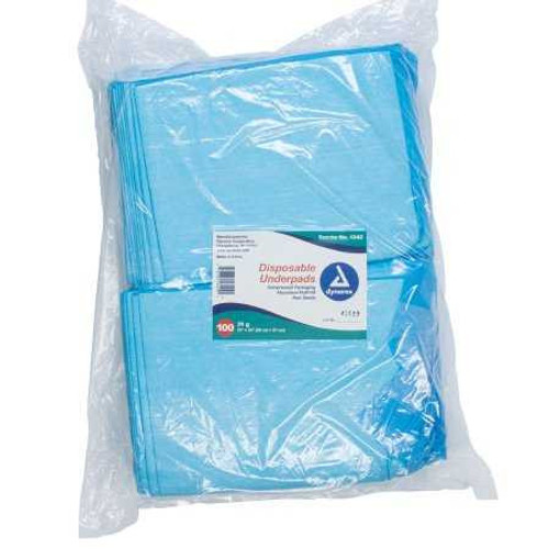 Underpad Dynarex 23 X 24 Inch Disposable Fluff Heavy Absorbency 1342 Pack/100 1342 DYNAREX CORP. 826638_PK