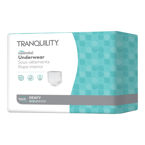 Tranquility Essential Unisex Youth Absorbent Underwear Pull On with Tear Away Seams Medium Disposable Heavy Absorbency, 2602, Case of 96