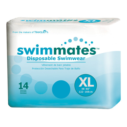 Swimmates Bowel Containment Swim Brief Pull On with Tear Away Seams Adult X-Large Unisex Disposable Moderate Absorbency, 2847, Case of 56