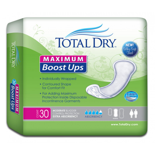 TotalDry Booster Pad 13.8 Inch Length Heavy Absorbency Polymer Core One Size Fits Most, SP1579, Case of 120
