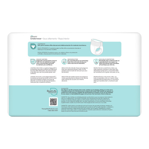 Tranquility Essential Absorbent Underwear Pull On with Tear Away Seams Adult X-Large Unisex Disposable Moderate Absorbency, 2977-100, Case of 100